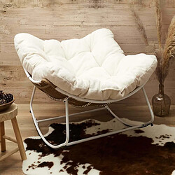 The Home Deco Factory Fauteuil assise en tissu bouclette Odin.