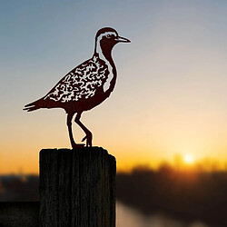 Metalbird Pluvier doré à planter en acier corten.