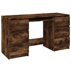 Maison Chic Bureau,Table de travail,bureau de travail pour chambre Chêne fumé 140x50x77 cm Bois d'ingénierie -GKD87088