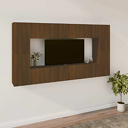 Maison Chic Ensemble de meubles TV 8 pcs | Banc TV Moderne pour salon | Meuble de Rangement - Chêne marron Bois d'ingénierie -MN16205