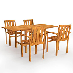 Maison Chic Salon de jardin 5 pcs - Table et chaises d'extérieur - Mobilier/Meubles de jardin Moderne Bois de teck massif -MN22712