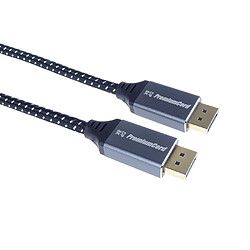 PremiumCord Câble DisplayPort 1.4 8K M/M 2 m, DisplayPort vers DisplayPort, 32,4 Gbps, vidéo 8K @ 60Hz, 4K @ 120 Hz, 2160p, HDCP 2.2, connecteurs dorés, câble textile tressé.