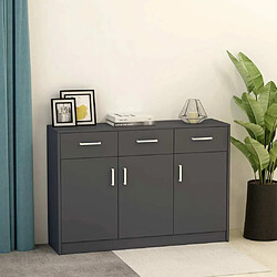 Maison Chic Commode Buffet - Meuble de rangement Gris 110x30x75 cm Aggloméré -GKD10710