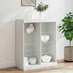 Maison Chic Commode Buffet - Meuble de rangement avec lumières LED blanc 81x37x100 cm -GKD43538