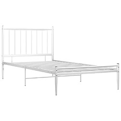 Avis Maison Chic Lit adulte - Lit simple Cadre de lit,Structure du lit Contemporain Blanc Métal 90x200 cm -MN77069