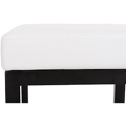 Avis Decoshop26 Tabouret de bar x1 avec repose-pieds design simple hauteur d'assise 85 cm en PVC blanc et support en métal noir 10_0005412