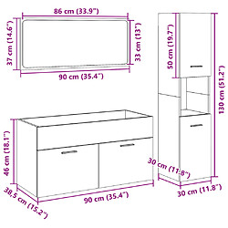 vidaXL Ensemble de meubles de salle de bain 3 pcs chêne sonoma pas cher