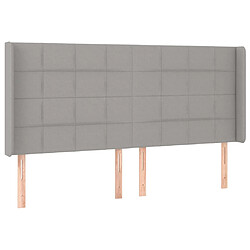 vidaXL Tête de lit avec oreilles Gris clair 203x16x118/128 cm Tissu