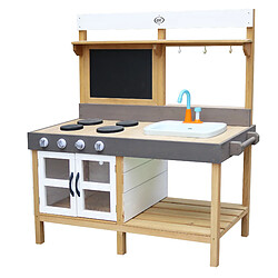 AXI Rosa Cuisine Enfant en bois | Cuisine de jeu multifonctionnelle |Jouet à sable & eau avec kit d'accessoires de 17 pièces | 50x115x120 cm