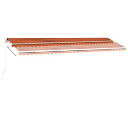 Avis vidaXL Auvent manuel rétractable sur pied 600x300 cm Orange et marron