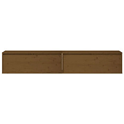 Acheter vidaXL Armoires murales 2 pcs Marron miel 100x30x35 cm Pin massif