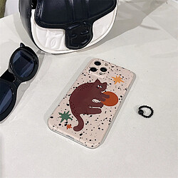 GUPBOO Étui pour iPhone12 éclaboussures d'encre chat japonais coréen coque de téléphone en silicone