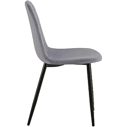 Avis Decoshop26 Lot de 4 chaises de salle à manger coutures décoratives losanges assise en velours gris pieds métal noir mat 10_0001880