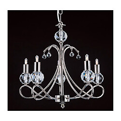 Lumière Chandelier sans abats jours Novara Nickel 5 ampoules 40cm