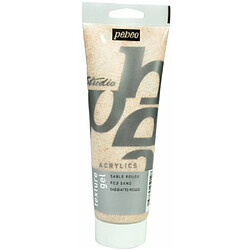 Pébéo Peinture Acryliques 1 Tube Gel de Texture Sable Rouge 250 ml