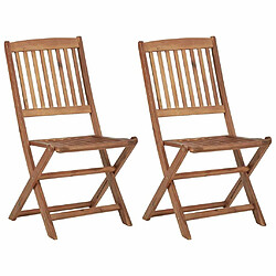 Avis Maison Chic Lot de 2 Chaises pliables de jardin avec coussins - Fauteuil d'extérieur Bois d'acacia -MN73732