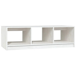 Maison Chic Table basse,Table Console Table d'appoint, Table pour salon Blanc 110x50x34 cm Bois de pin massif -MN50871