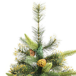 Avis vidaXL Sapin de Noël artificiel articulé avec pommes de pin 210 cm