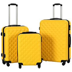 vidaXL Valise rigide 3 pcs Jaune ABS