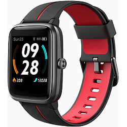 Montre Connectée GPS Femmes Homme Smartwatch Montre Sport Podometre Cardiofrequencemètre Etanche 5ATM Natation Courir Montre Intelligente Vibrante Chronometre pour Huawei, Samsung & iPhone,Noir+Rouge