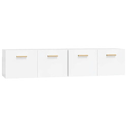 Maison Chic Lot de 2 Armoires murales,Meuble de Rangement,Armoire Suspendue Blanc brillant 80x35x36,5 cm -MN99538