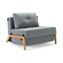 Inside 75 INNOVATION LIVING Fauteuil design SOFABED CUBED 02 WOOD Twist Granite convertible lit 200*90 cm