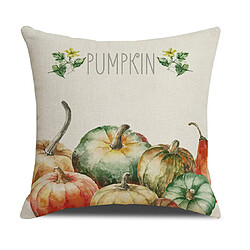 Acheter P45 4PCS 45 * 45cm Tradungiving Pumpkin Pattern Taie d'oreiller en lin imprimé Coussin de coussin de maison Décoration de l'ameublement