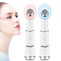 Universal Masseur électrique des yeux Rouleaux Vibrations ioniques Chauffage Massage du visage Effacer les cercles sombres Anti-rides LED Massage thermique | Appareil de beauté à usage domestique (blanc)