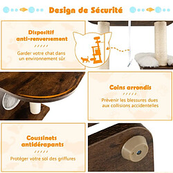 Helloshop26 Arbre à chat avec plateformes et colonnes en sisal griffoir pour chat géant de hauteur 175 cm brun 20_0007658 