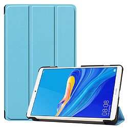 Wewoo Housse Coque Étui en cuir PU avec dessin coloré et texture horizontale pour Huawei MediaPad M6 8.4 2019avec support escamotable et fonction veille / réveil bleu