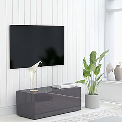 vidaXL Meuble TV Gris brillant 80x34x30 cm Bois d'ingénierie