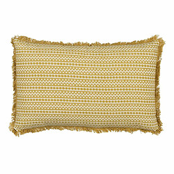 BigBuy Home Coussin Coton Beige Moutarde 50 x 30 cm