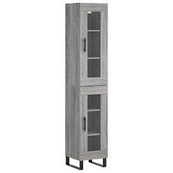 vidaXL Buffet haut Sonoma gris 34,5x34x180 cm Bois d'ingénierie