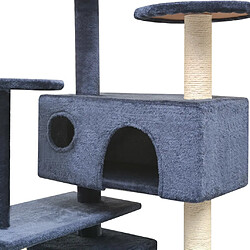 Avis Arbre à chat avec griffoirs,niche pour chat en sisal 125 cm Bleu foncé -MN30499