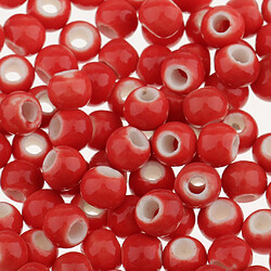 100pcs 6mm ceramiques en vrac en vrac charmes pour les bijoux diy faisant rouge