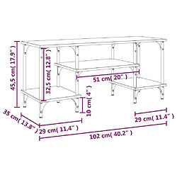 vidaXL Meuble TV sonoma gris 102x35x45,5 cm bois d'ingénierie pas cher