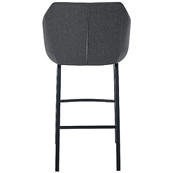 Decoshop26 Tabouret de bar chaise haute x1 recouvert de feutrine gris avec piètement à quatre pieds en métal noir 10_0005235 pas cher