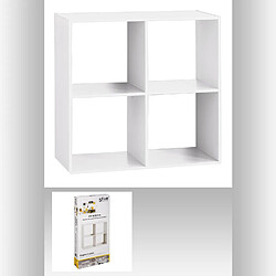 Atmosphera, Createur D'Interieur Etagère 4 Cases Mix - P. 32 cm x H. 67,5 cm - Blanc