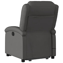 Acheter vidaXL Fauteuil inclinable de massage électrique gris cuir véritable