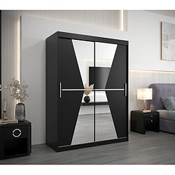 Abiks Meble Armoire Maroko à portes coulissantes 200/150/62 2 portes (noir/noir)