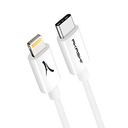 Câble USB Type C Vers Lightning Transfert Charge Rapide 1m Signé Akashi Blanc