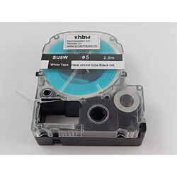 vhbw Ruban compatible avec Epson LabelWorks LW-Z900 imprimante d'étiquettes Noir sur Blanc, cassette de gaine thermorétractable, 5 mm