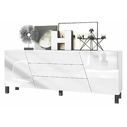 Mpc Buffet Blanc Mat Façades Laquées (lxhxp) : 178 X 69,5 X 38,5