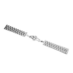 Acheter bracelet en acier inoxydable pour hommes montre bracelet bracelet double fermoir en argent 24mm