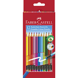 FABER-CASTELL Crayon de couleur gommable, étui carton de 12 ()