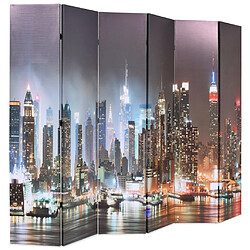 Helloshop26 Paravent séparateur de pièce cloison de séparation décoration meuble pliable 228 cm new york la nuit 0802025