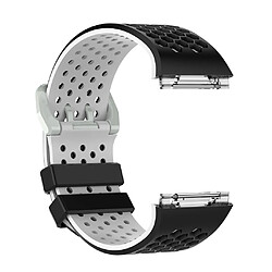 bracelet de sport en silicone avec bracelet en silicone souple pour montre intelligente ionique noir-blanc