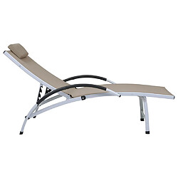 vidaXL Chaise longue aluminium textilène taupe