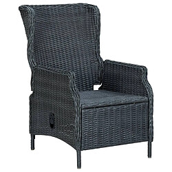 Avis Maison Chic Chaise inclinable de jardin - Fauteuil d'extérieur coussins Résine tressée Gris foncé -MN44587