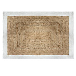 Tapis en jute coloris naturel / blanc- L. 170 x l. 120 cm -PEGANE-